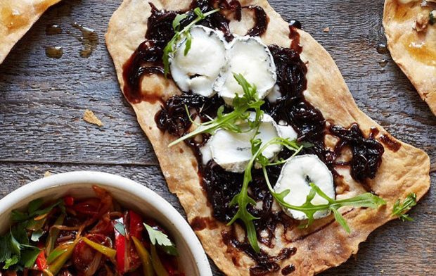 CARAMELIZED ONION & GOAT’S CHEESE FLATBREADS