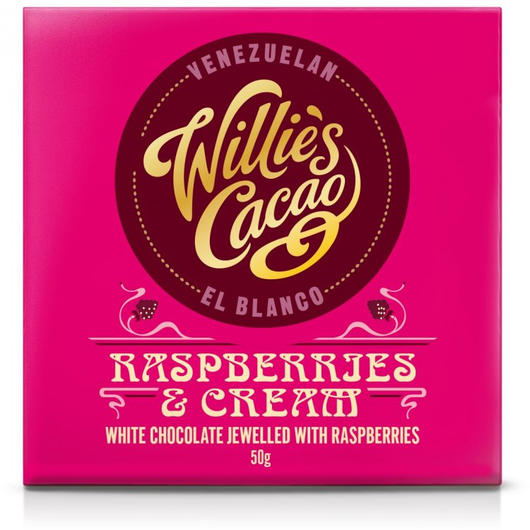 Willies Cacao -  Raspberries & Cream - 50g